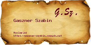Gaszner Szabin névjegykártya